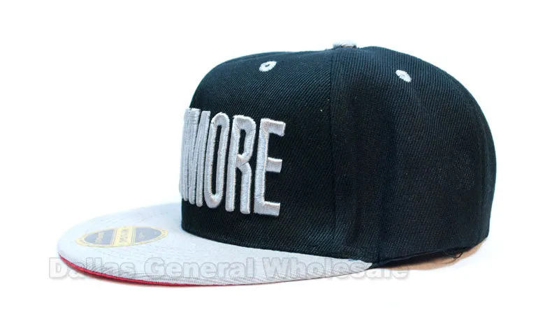 "Baltimore" Flat Bill Snap Back Caps Wholesale