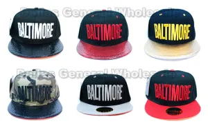 "Baltimore" Flat Bill Snap Back Caps Wholesale