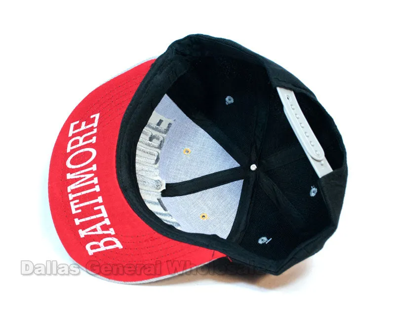 "Baltimore" Flat Bill Snap Back Caps Wholesale