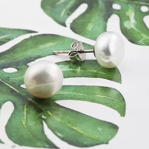 "Maisy" - Freshwater Pearl and Sterling Silver Stud Earrings