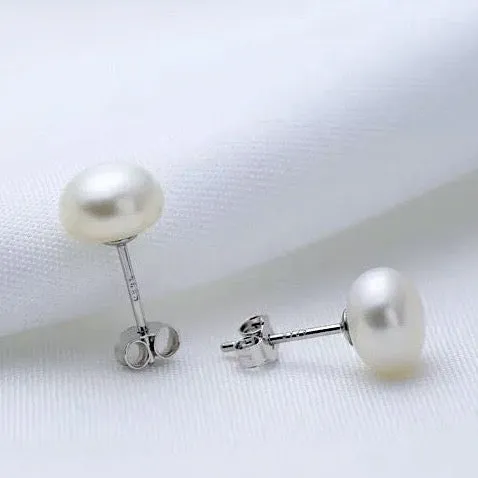 "Maisy" - Freshwater Pearl and Sterling Silver Stud Earrings