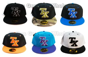 "TX" Fashion Flat Bill Snap Back Caps Wholesale