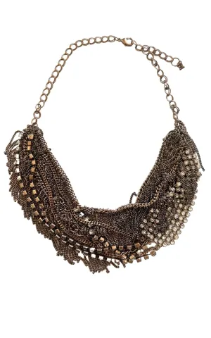 Rhinestone Fringe Necklace