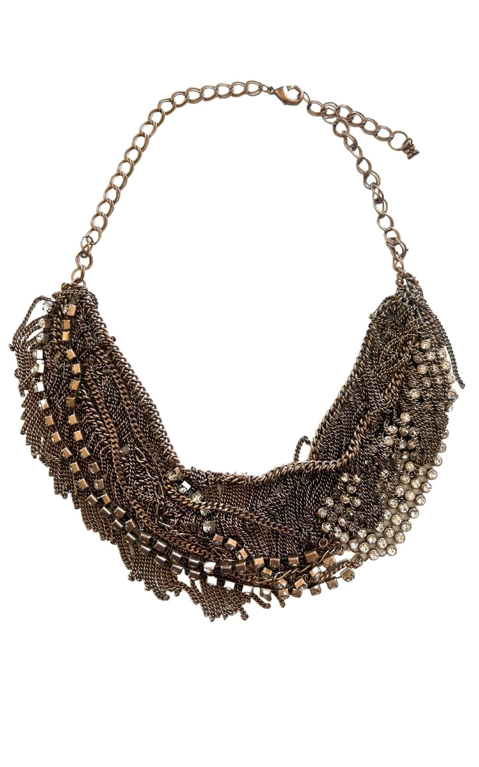 Rhinestone Fringe Necklace