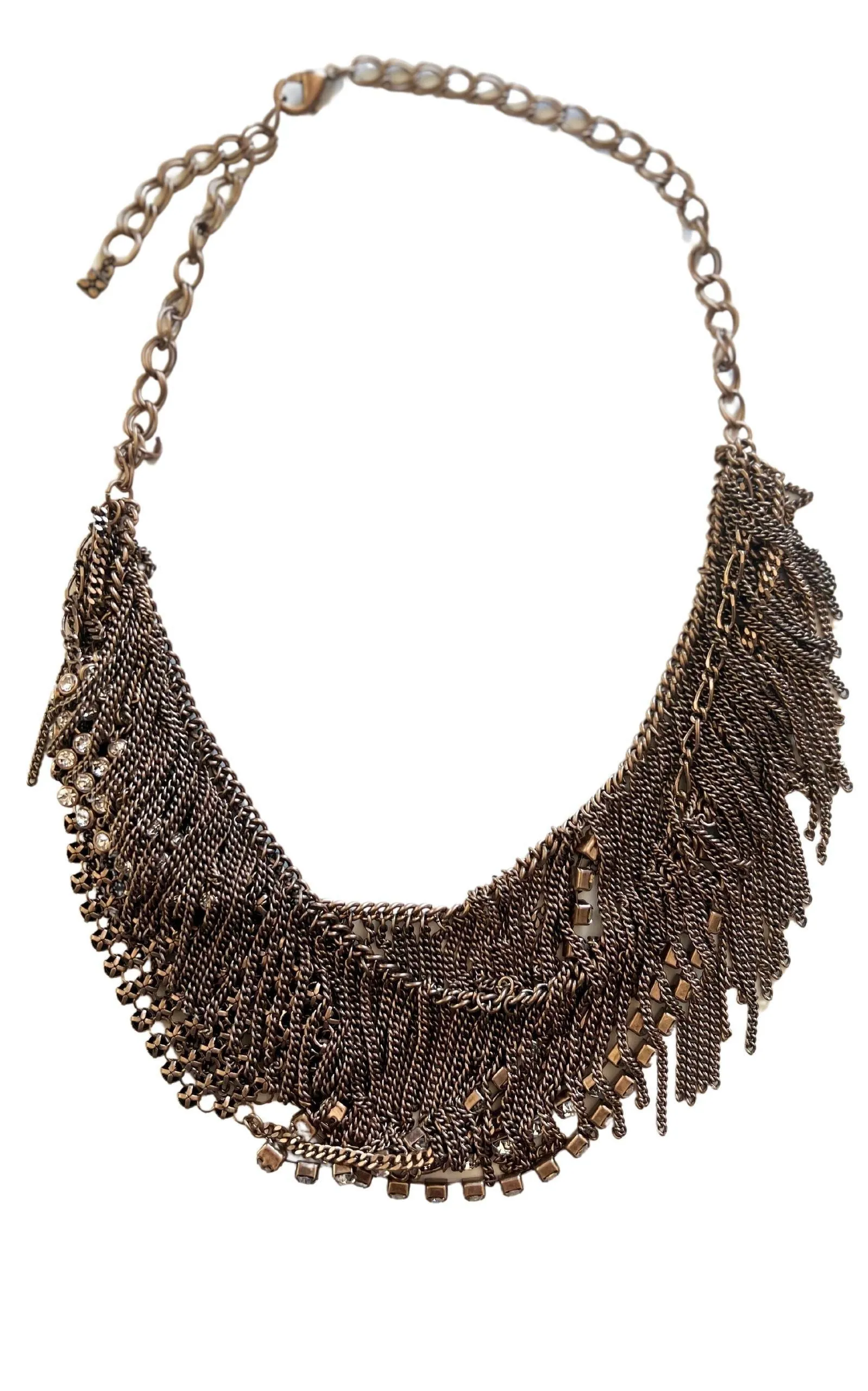 Rhinestone Fringe Necklace