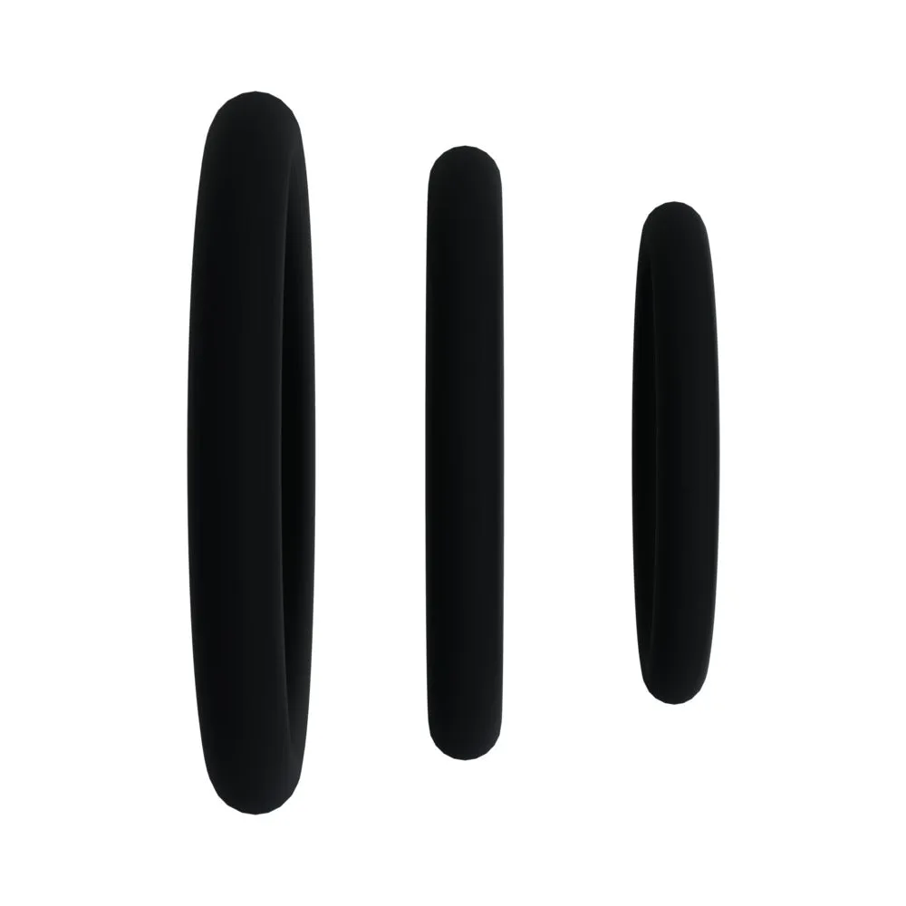 Rock Solid Black Gasket Silicone 3pc Set (.75in,1in,1.25in)