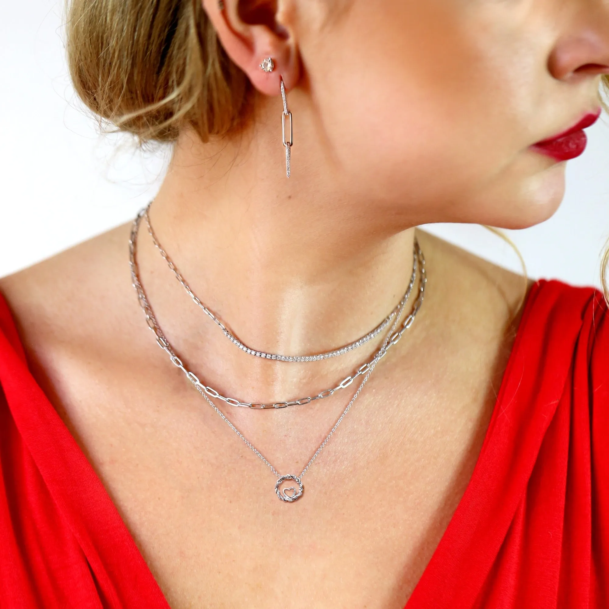 Rory Paper Clip Diamond Necklace