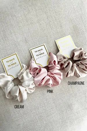 Silk Satin Soft Scrunchies- Pink