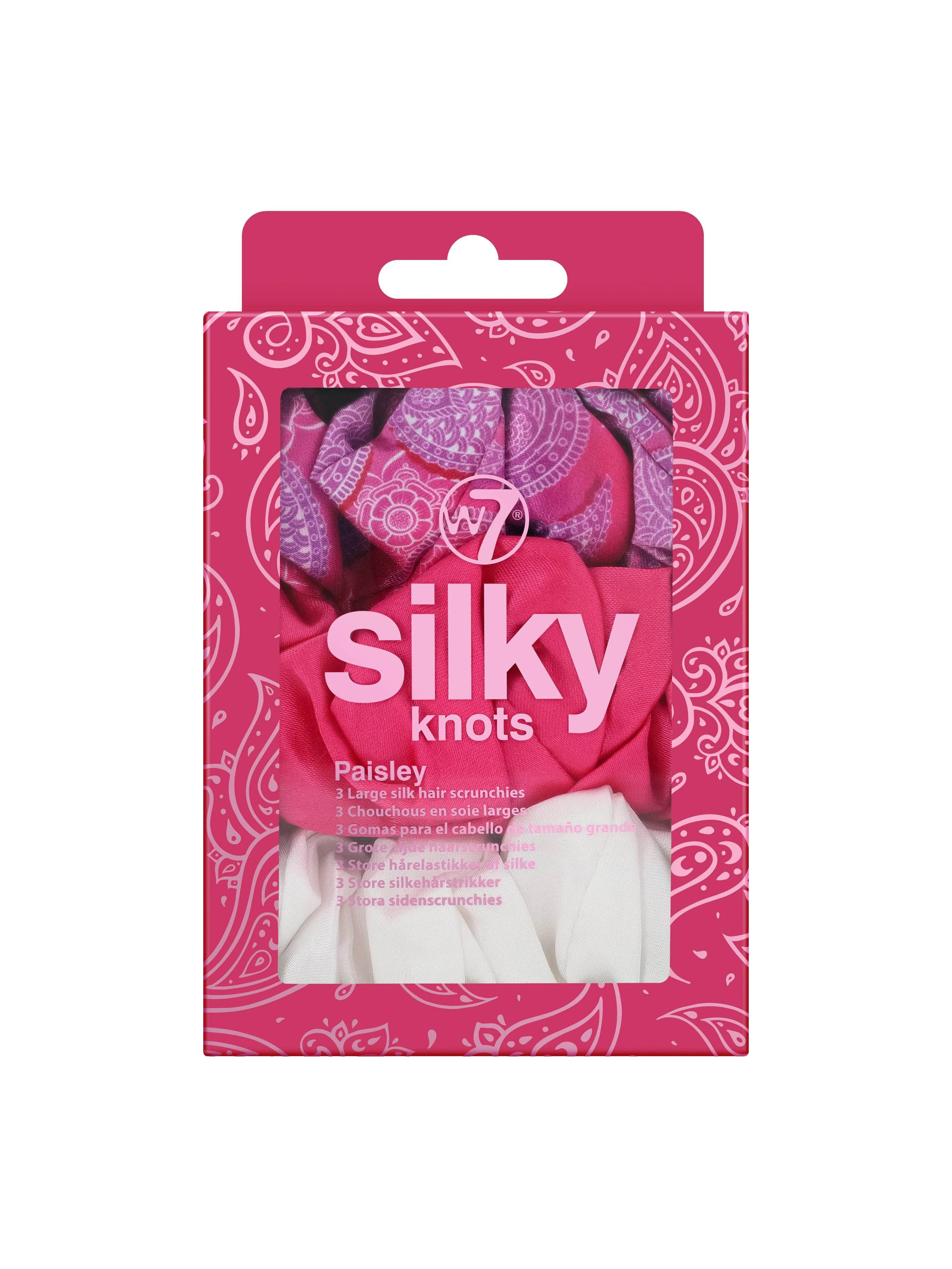 Silky Knots Hair Scrunchies 3 Pack - Paisley Print