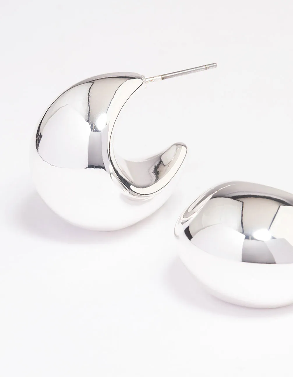 Silver Plated Bold Hoop Earrings