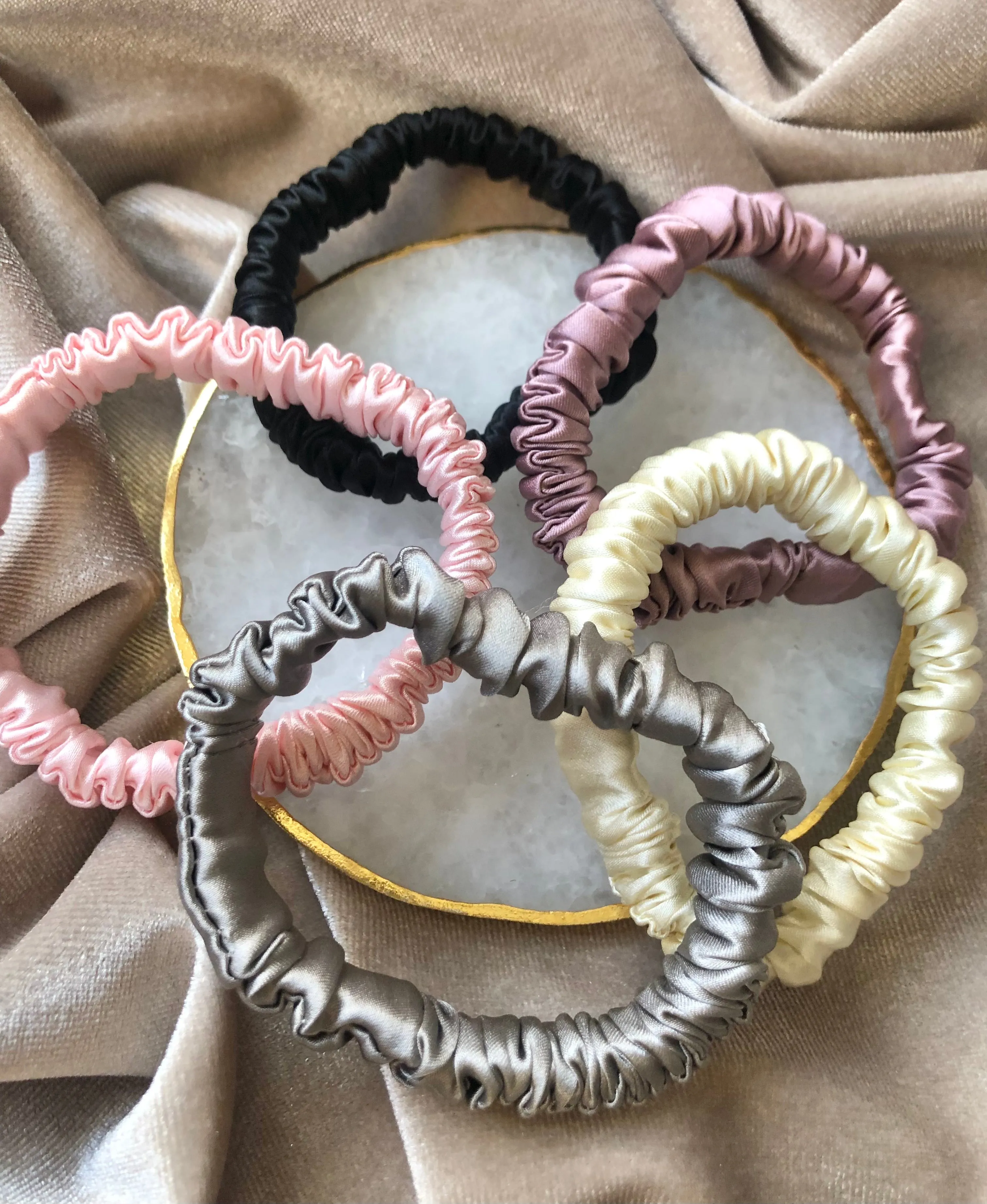 Single Skinny Mulberry Silk Scrunchies