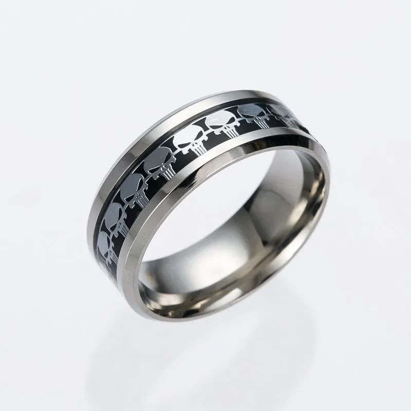 Skull-themed Steel Men's Ring Set - Everyday Genie Collection