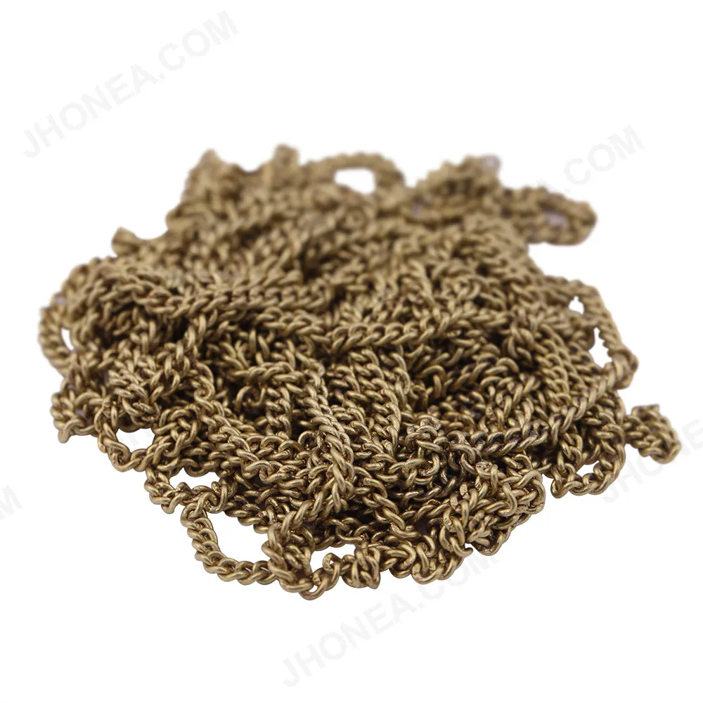 Sleek & Thin Brass Curb Chain for Embellishing Clothes