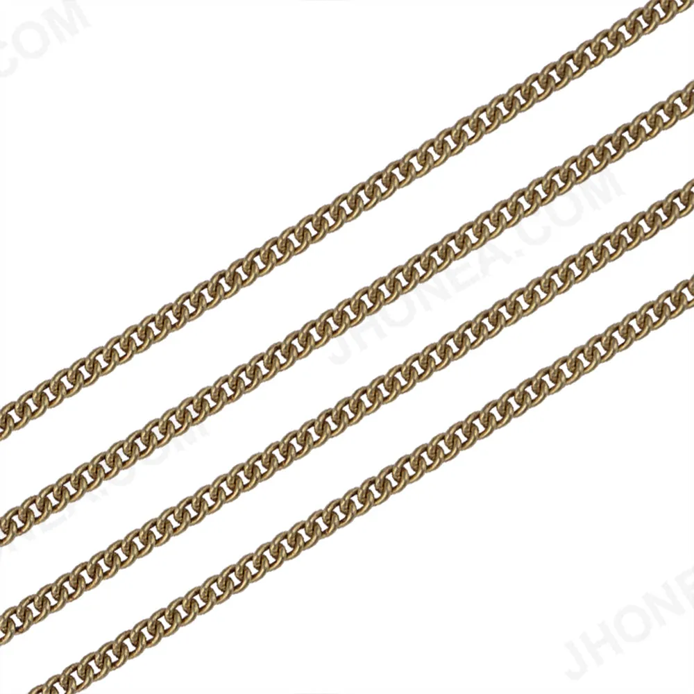 Sleek & Thin Brass Curb Chain for Embellishing Clothes