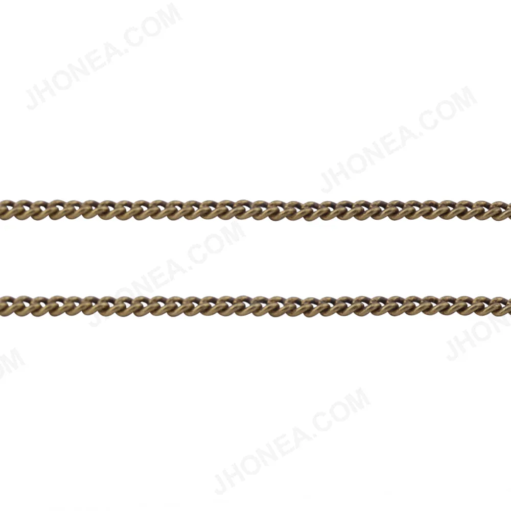 Sleek & Thin Brass Curb Chain for Embellishing Clothes