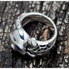 Spider Silver Skull Ring