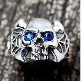 Spider Silver Skull Ring