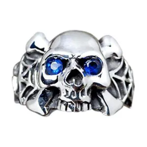 Spider Silver Skull Ring