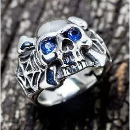 Spider Silver Skull Ring