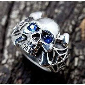 Spider Silver Skull Ring