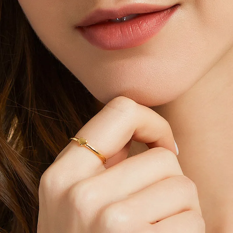 Stackable Gold Plated Heart Ring