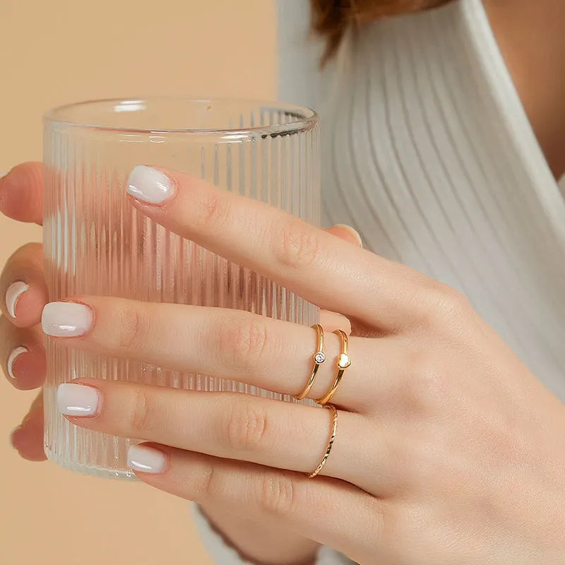 Stackable Gold Plated Heart Ring