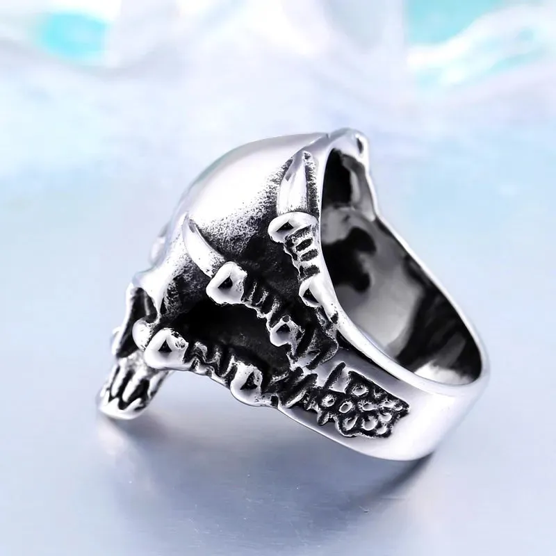 Stainless Steel Claw Skull Ring