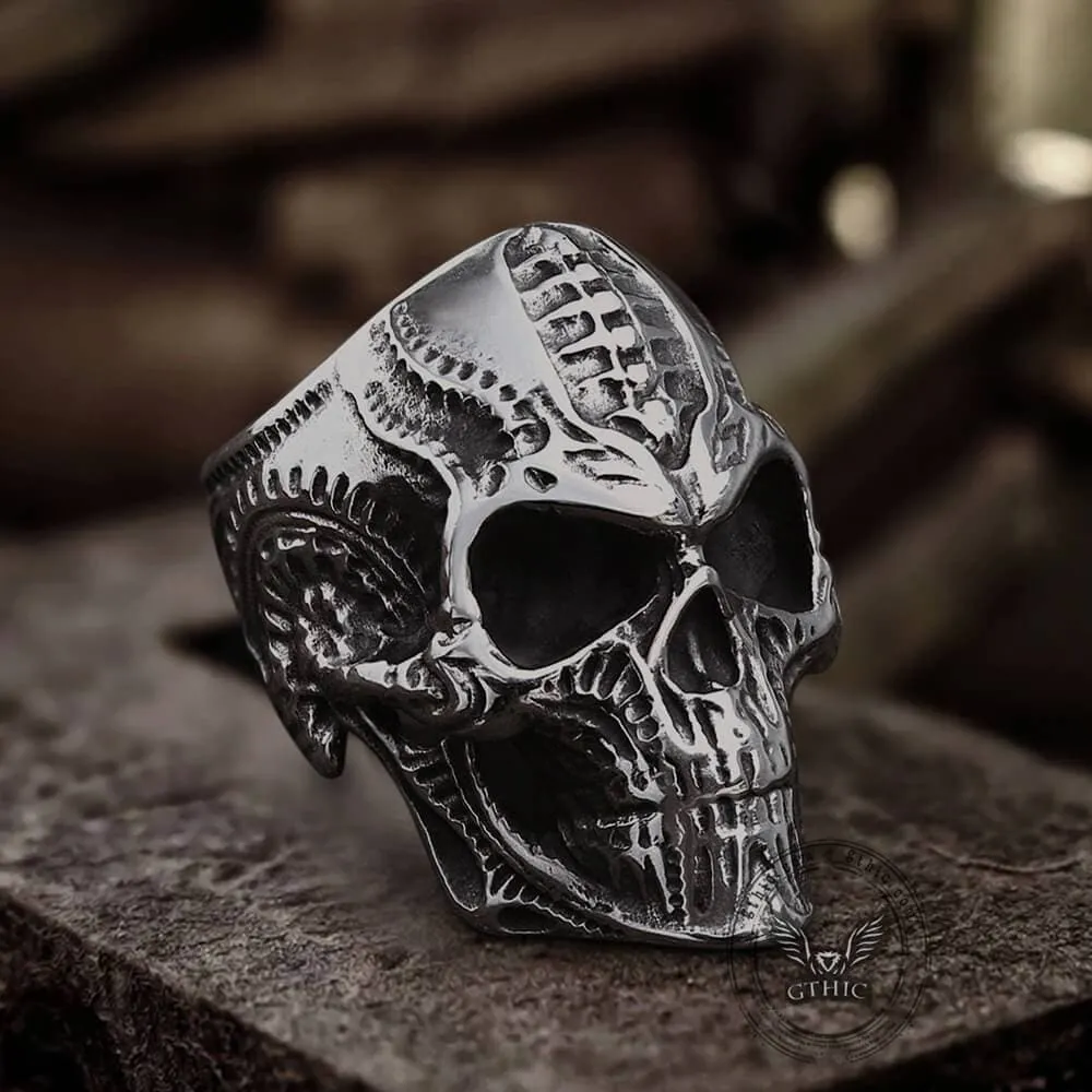 Steampunk Stainless Steel Skull Ring