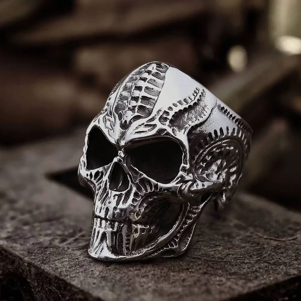 Steampunk Stainless Steel Skull Ring