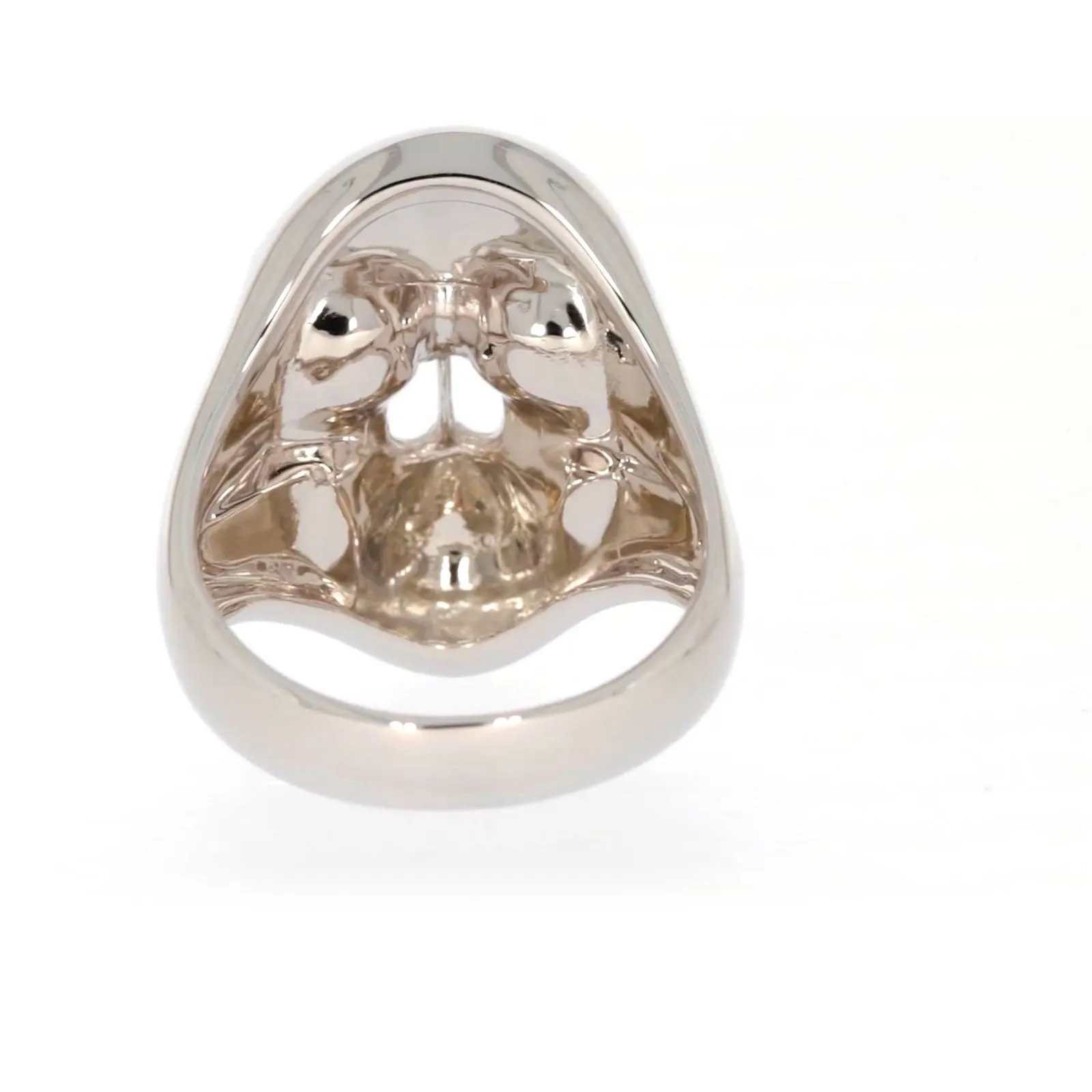 Sterling Silver Diamond Set Skull Mens Ring