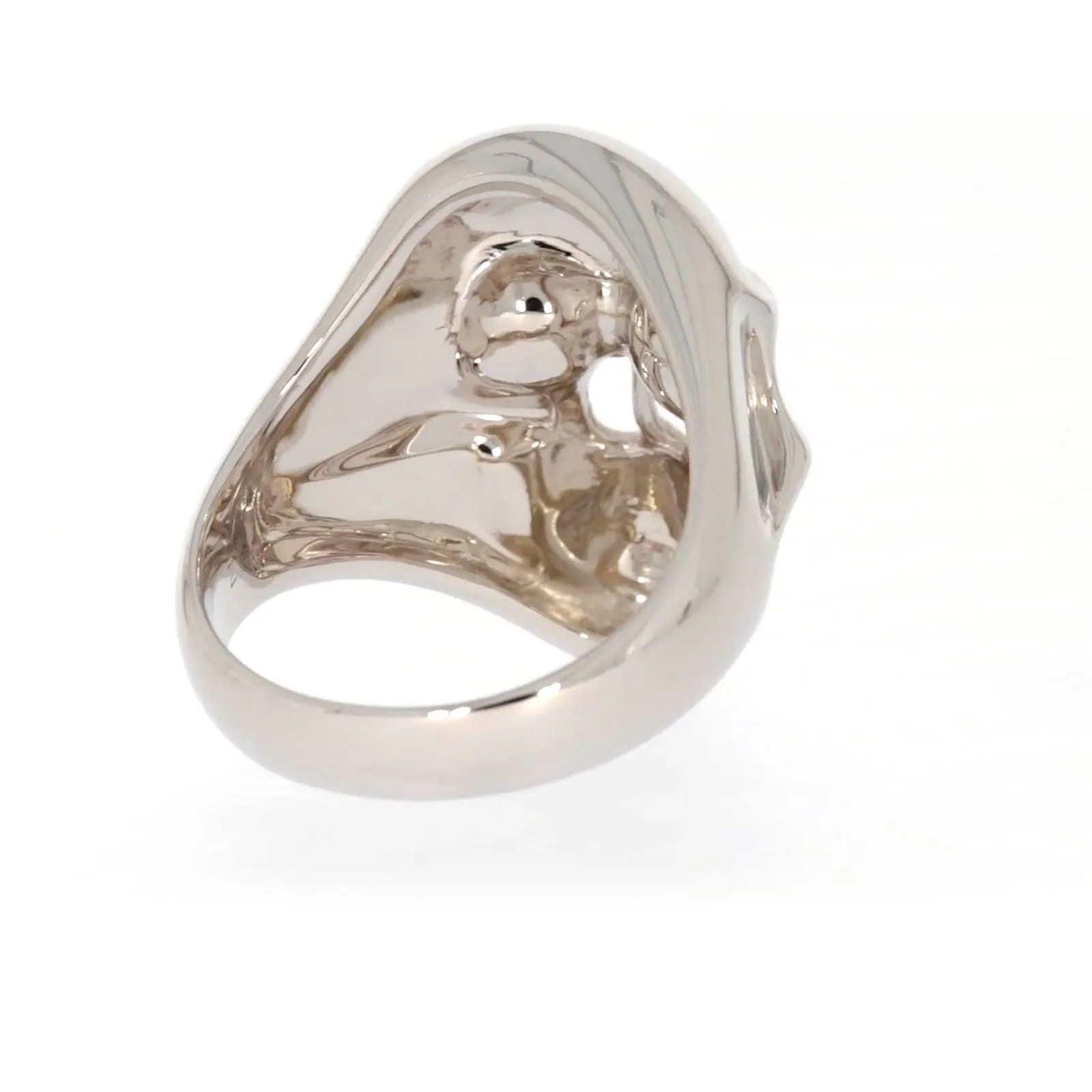 Sterling Silver Diamond Set Skull Mens Ring