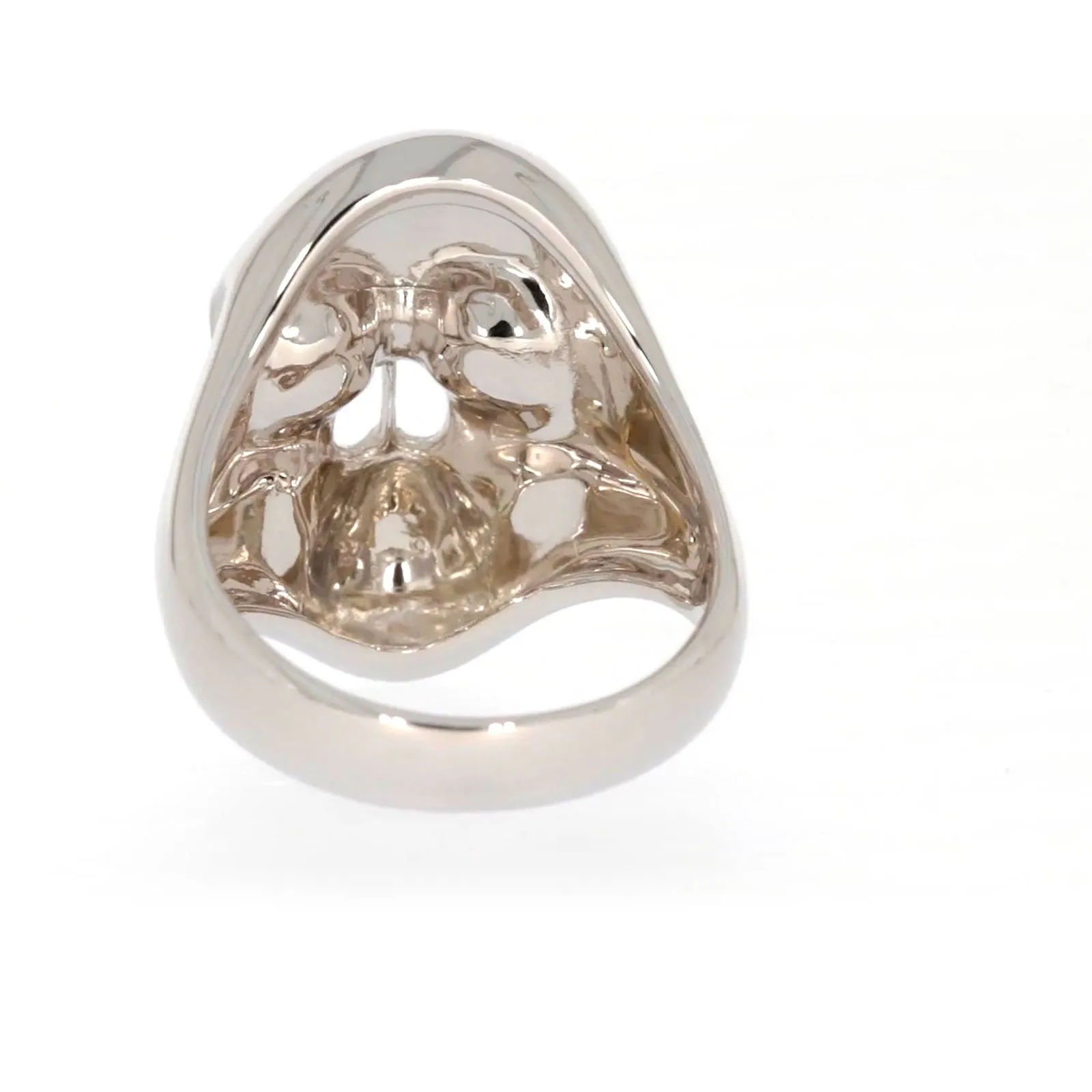 Sterling Silver Diamond Set Skull Mens Ring