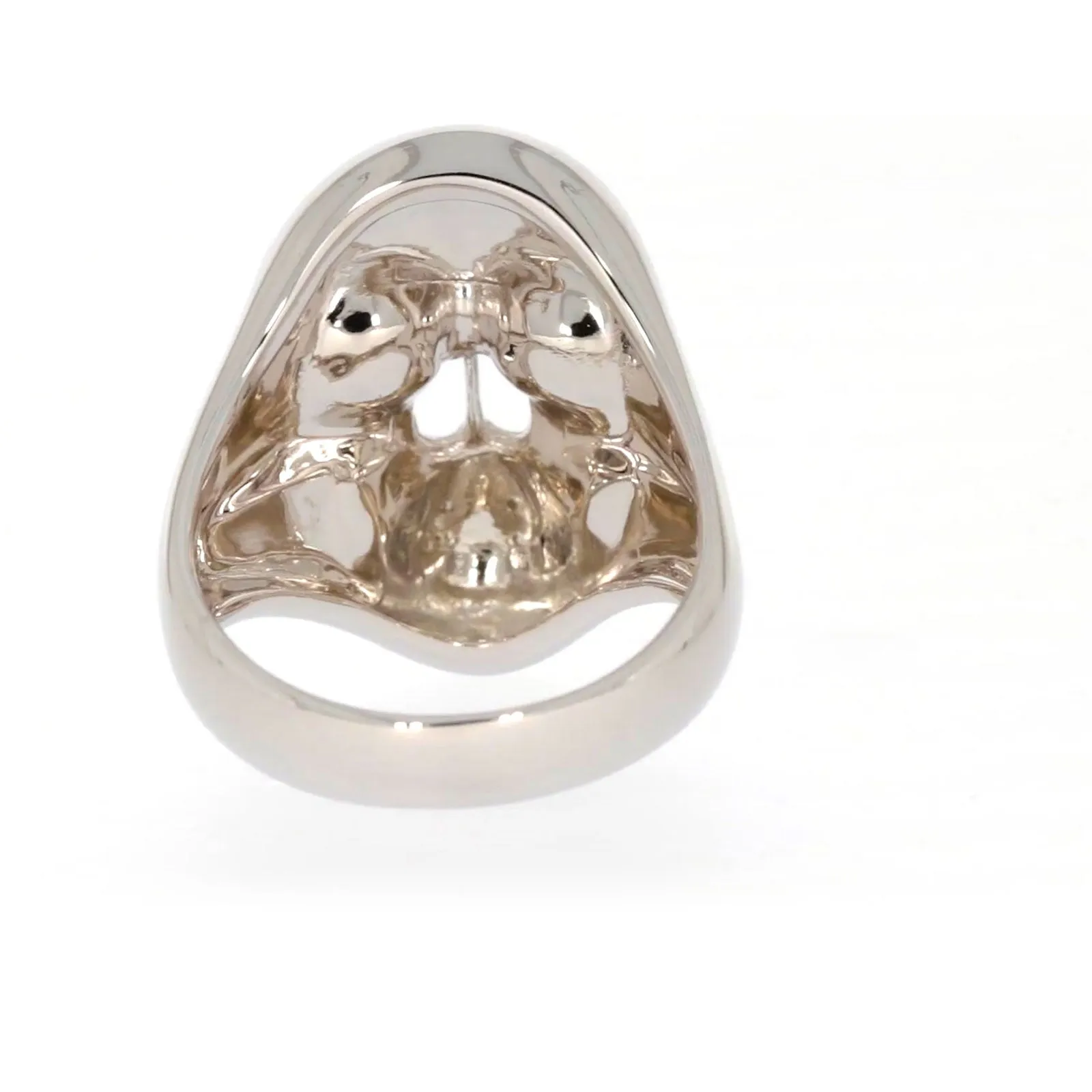 Sterling Silver Diamond Set Skull Mens Ring