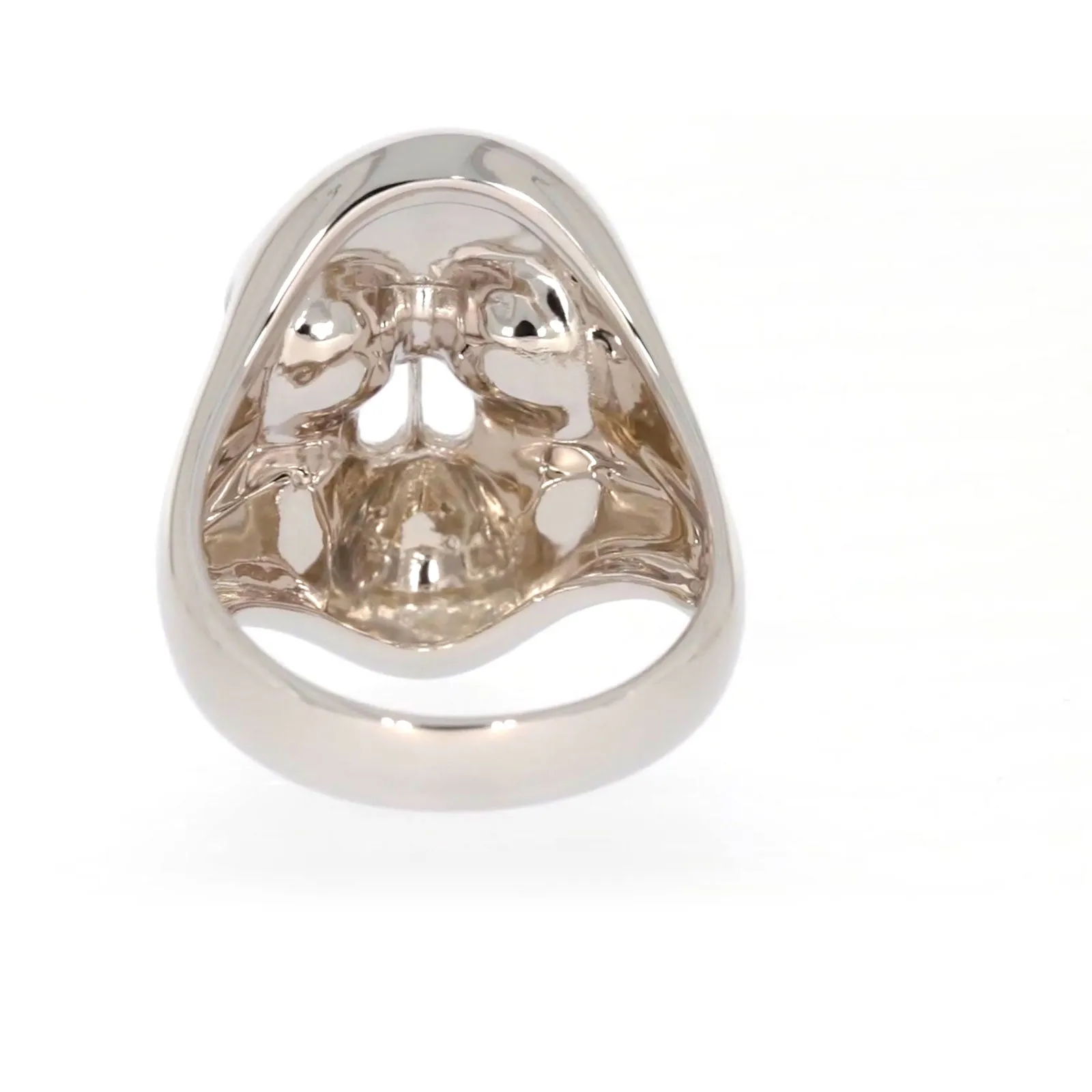 Sterling Silver Diamond Set Skull Mens Ring