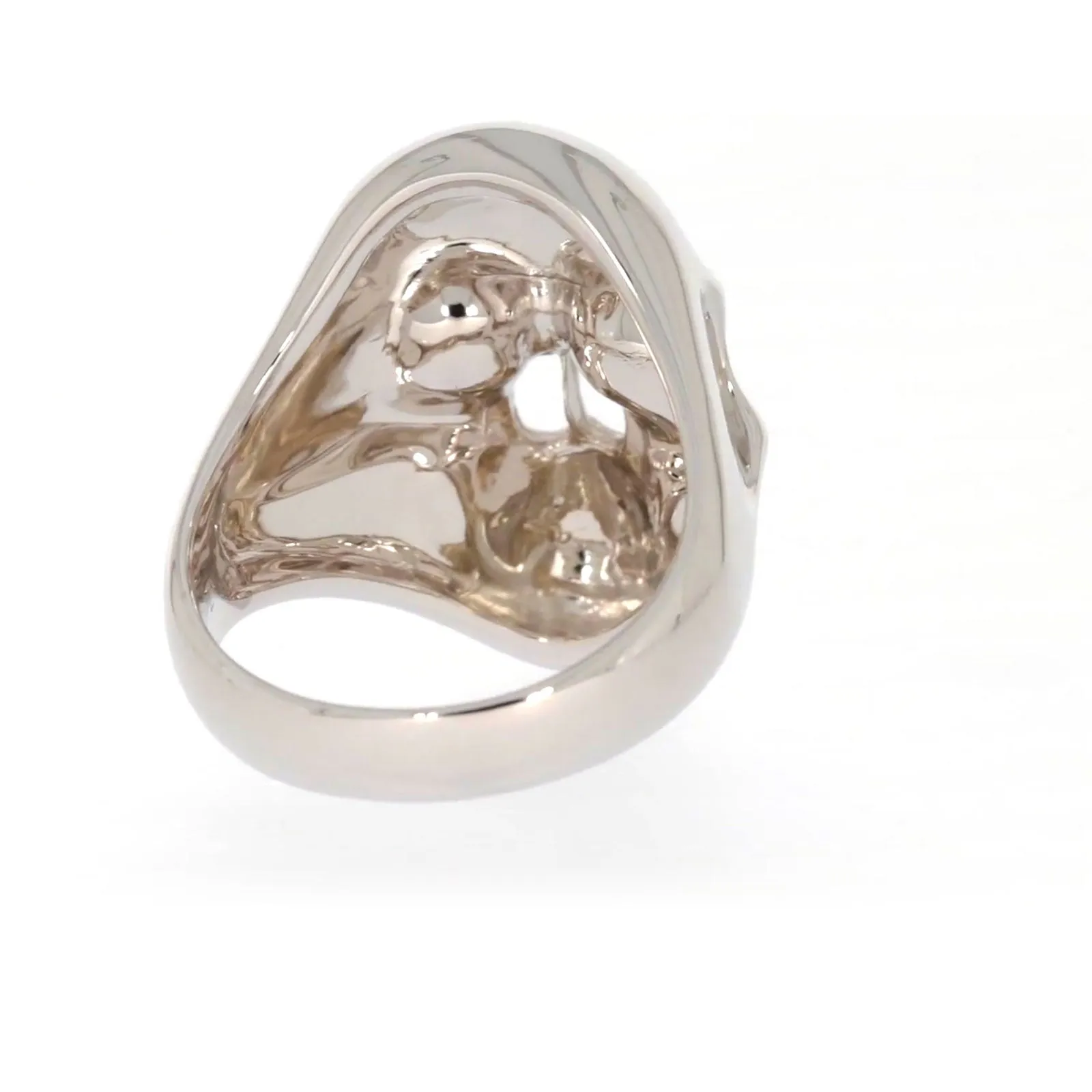 Sterling Silver Diamond Set Skull Mens Ring