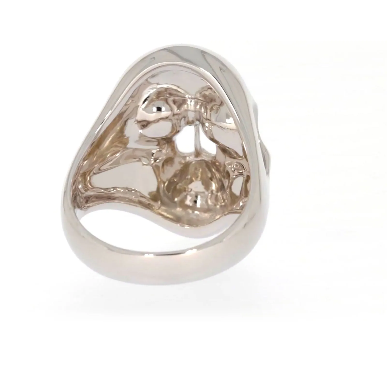 Sterling Silver Diamond Set Skull Mens Ring