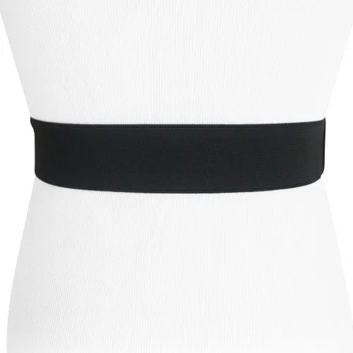 Steve Madden- Black Slim Stretch Women's Belt