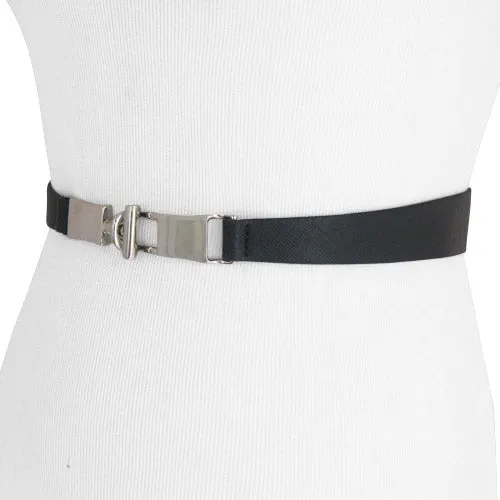 Steve Madden- Black Slim Stretch Women's Belt