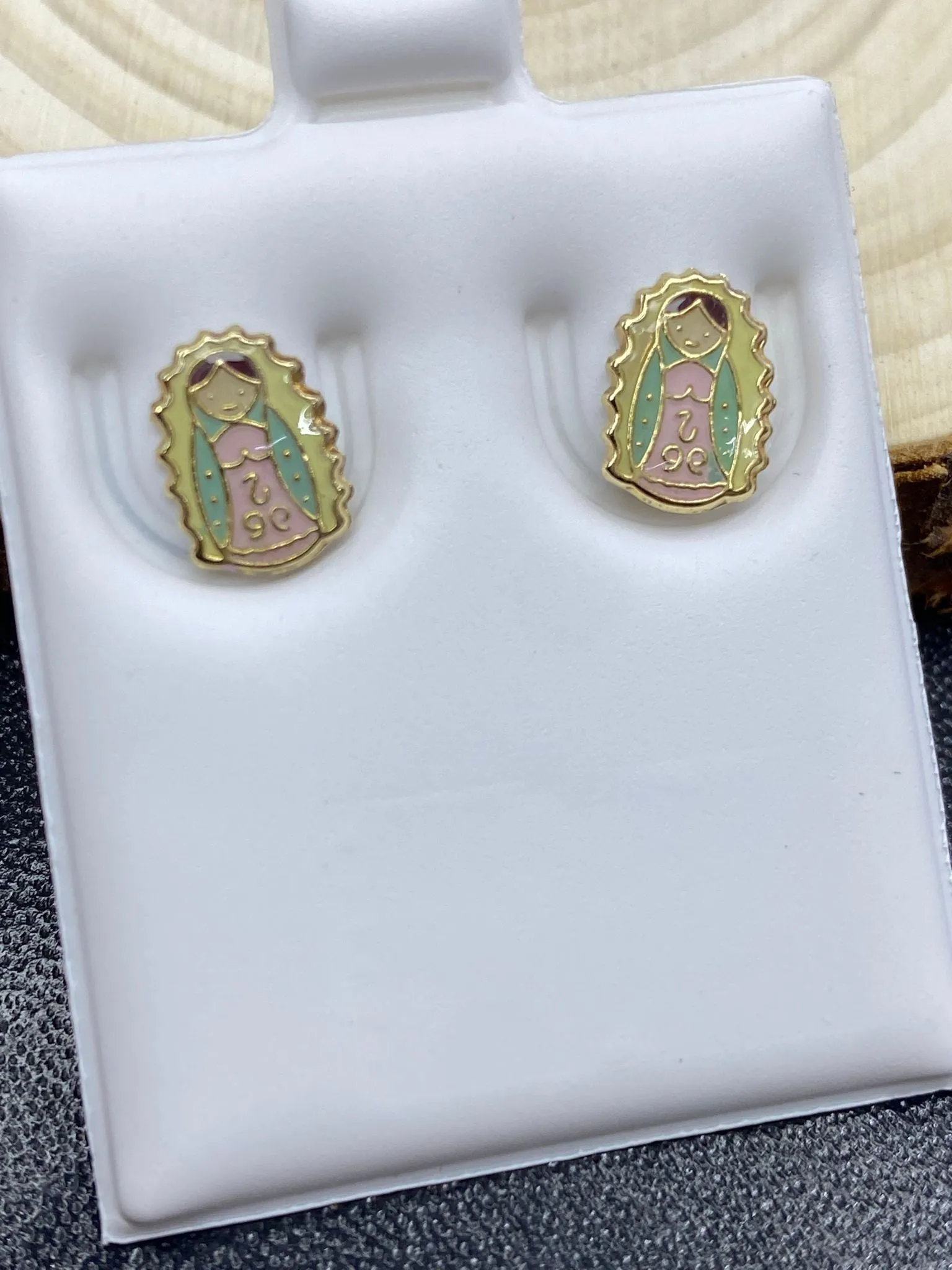 Stud Earrings Small Our Of Lady Guadalupe For Girls Kids Jewelry Minimalist Elegance