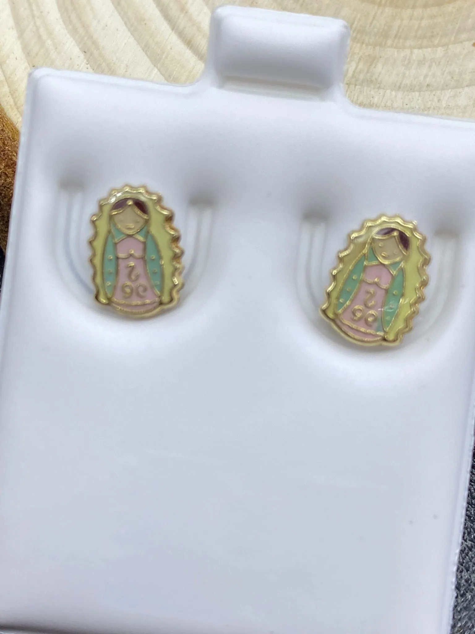 Stud Earrings Small Our Of Lady Guadalupe For Girls Kids Jewelry Minimalist Elegance