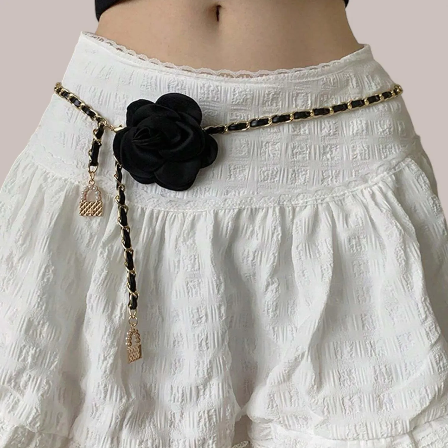 TAILLE Flower Accent Chain Dainty Belt