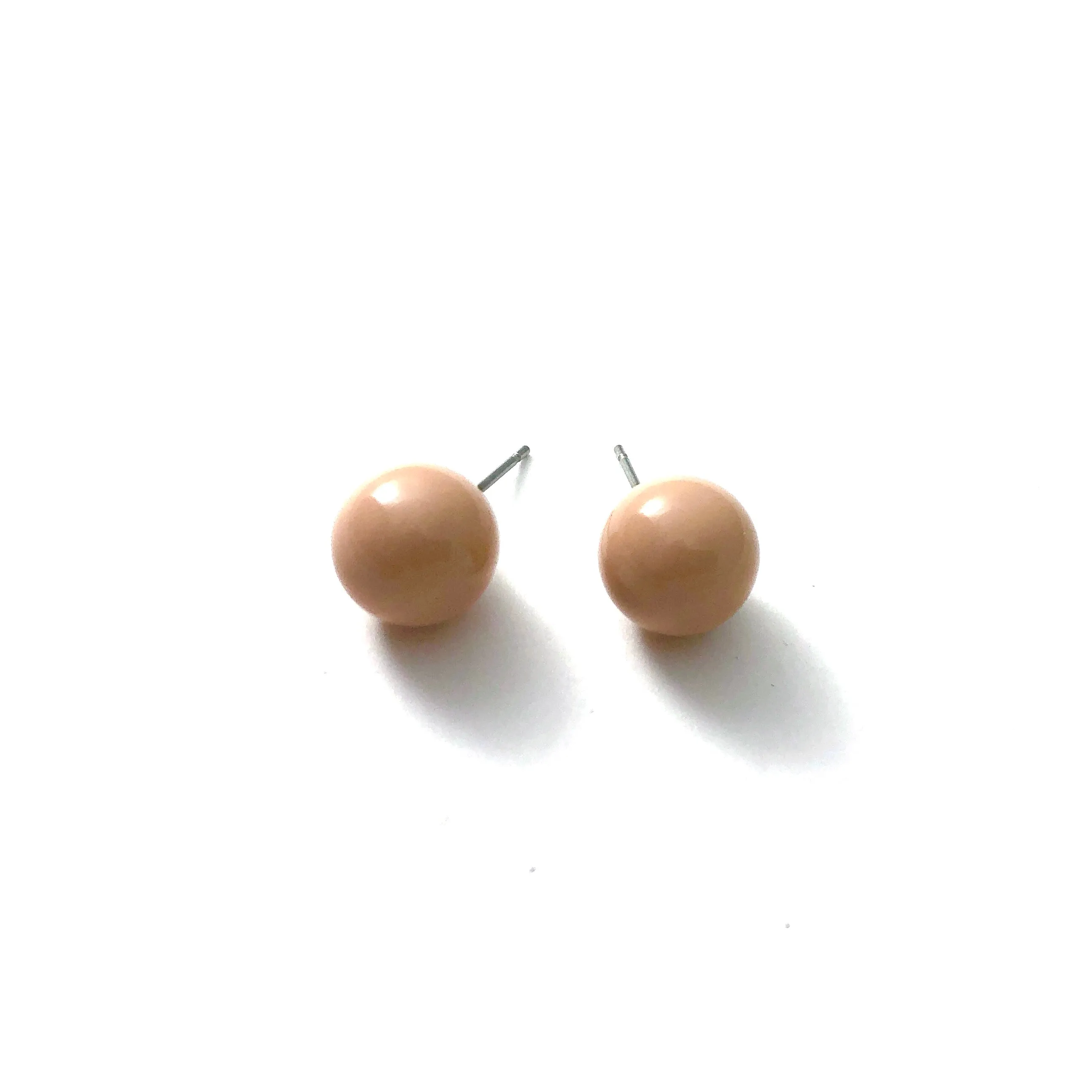 Taupe Ball Stud Earrings