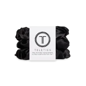 Teleties Large Silk Scrunchie - Jet Black