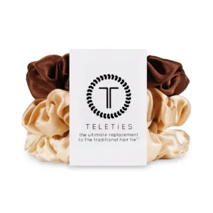 Teleties Small Silk Scrunchies - Set of 3