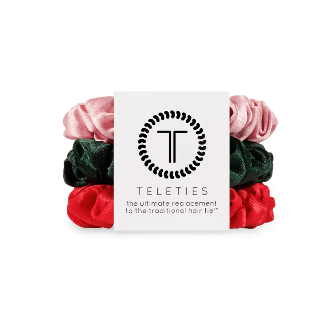 Teleties Small Silk Scrunchies - Set of 3