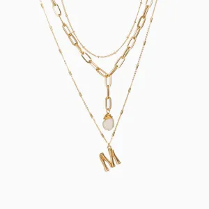 The Boho Holiday Gold Plated Charm Pendant Layered Necklace - Gold