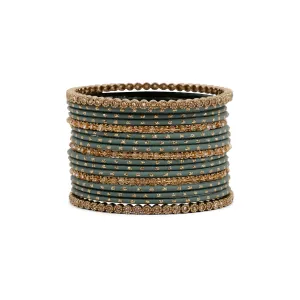 Timeless Antique and Teal Bangle Set