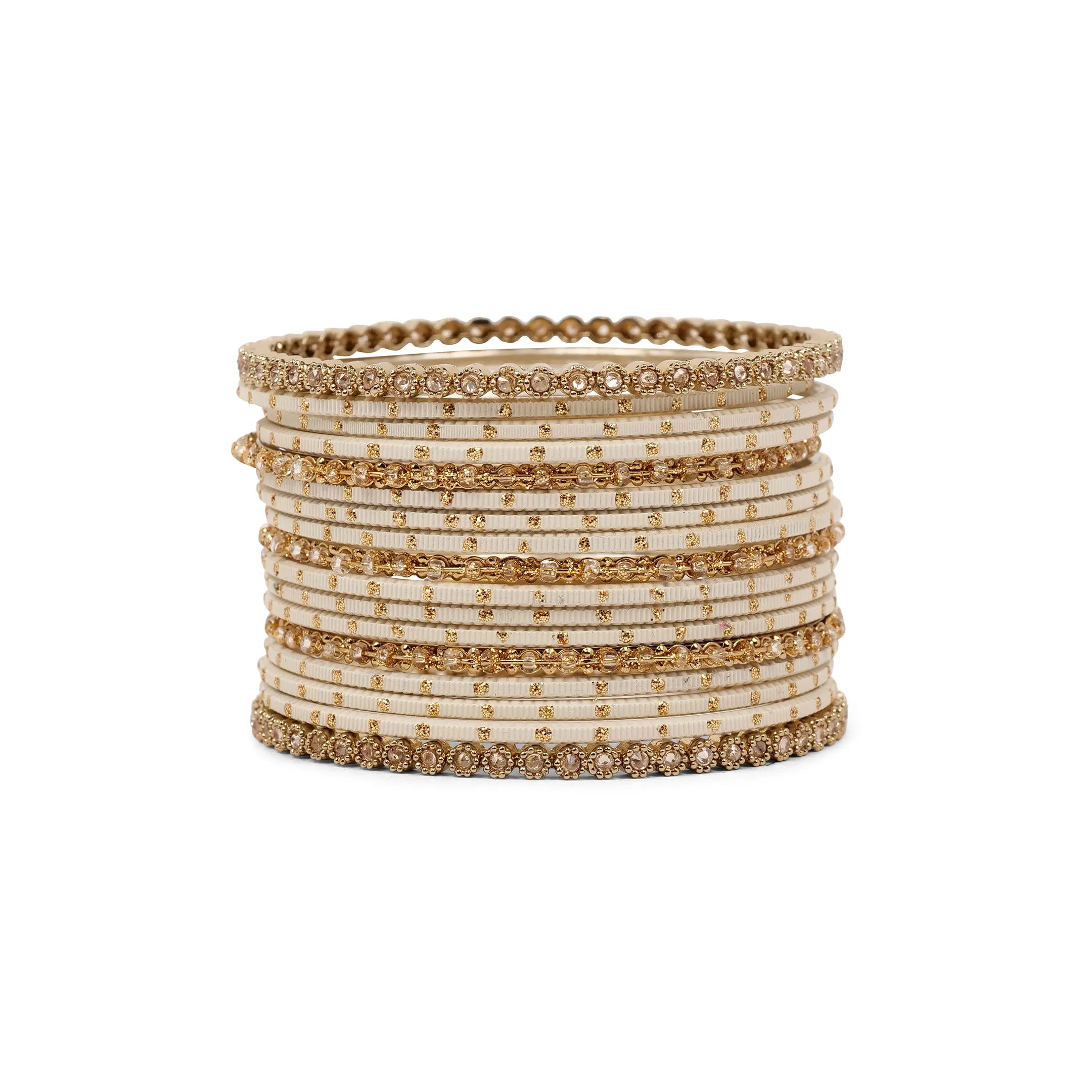 Timeless Antique and White Bangle Set