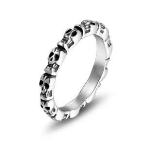 Titanium Steel Skull Series Thin Couple Rings for Men and Women