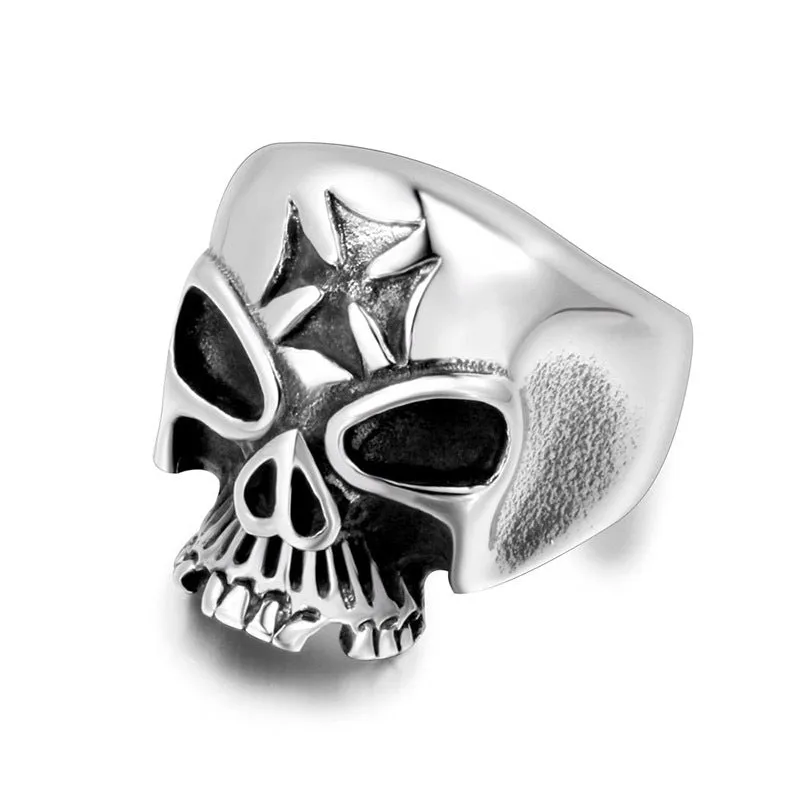 Trendy Titanium Steel Skull Ring for Men - Wholesale Fashion Accessory